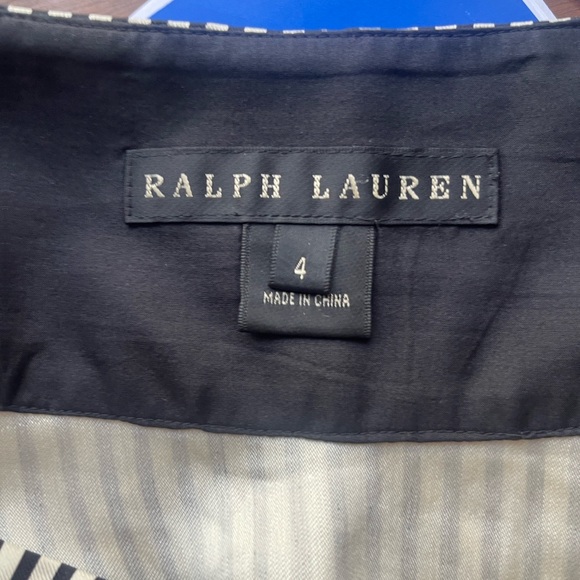 Ralph Lauren Black and cream Striped Silk Skirt from midnight collection - Picture 3 of 7